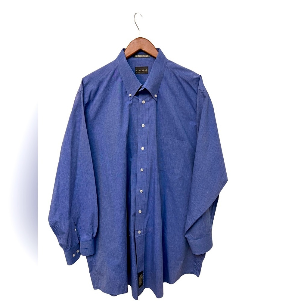 Alexander Lloyd mens classic button down, neck size 19 length 35,36 long, tall☑️